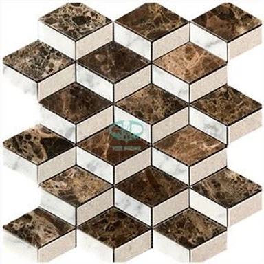 Gạch khảm 3D đá cẩm thạch Dark Emperador